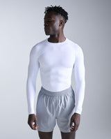 Core Compression Long Sleeve, White/White