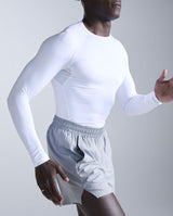 Core Compression Long Sleeve, White/White