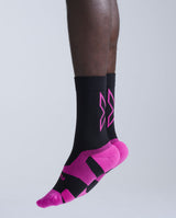 Vectr Light Cushion Crew Socks, Black/Fuchsia