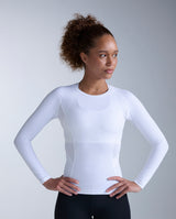 Core Compression Long Sleeve, White/White