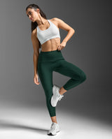 Form Stash Hi-Rise Compression 7/8 Tights, Ever Green/Ever Green