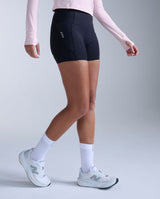 Aero Mesh Hi-Rise Compression 4 Inch Shorts, Black/Silver Reflective