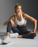 Form Racerback Medium Impact Bra, White/White