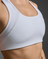 Form Racerback Medium Impact Bra, White/White