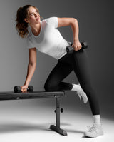 Fluid Modal Ribbed Crop Tee, White/White