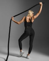 Flex Hi-Rise Drawcord Tights, Black/Black