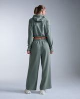 Wonderluxe Sand Washed Hoodie, Fern Green/White