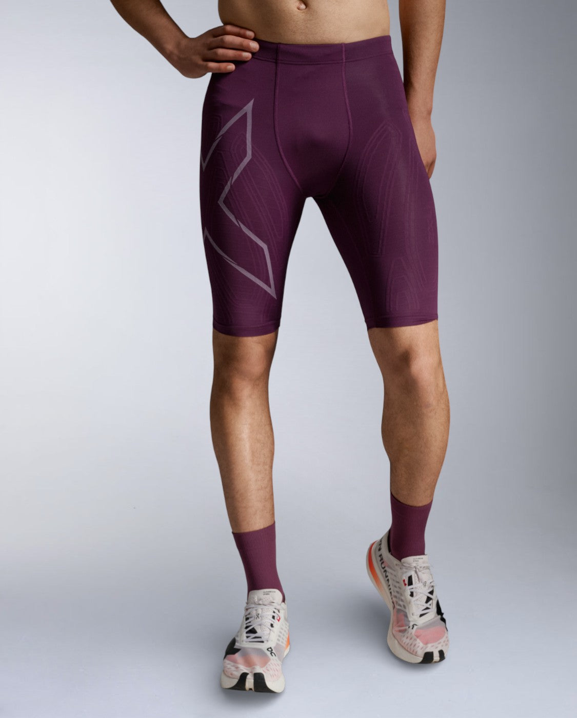 Light Speed Compression Shorts, Sangria/Sangria Reflective