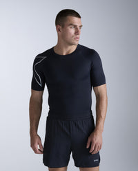 Core Compression Short Sleeve, Black/Silver