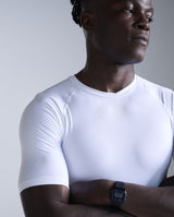 Core Compression Short Sleeve, White/White