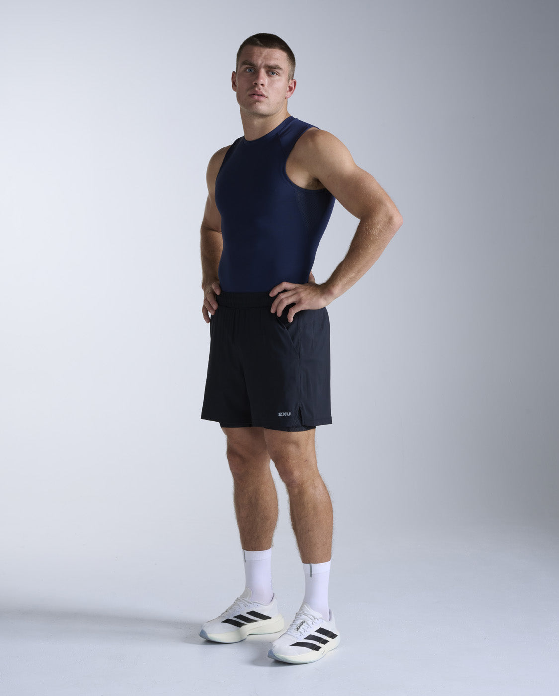 Core Compression Sleeveless, Navy/Navy