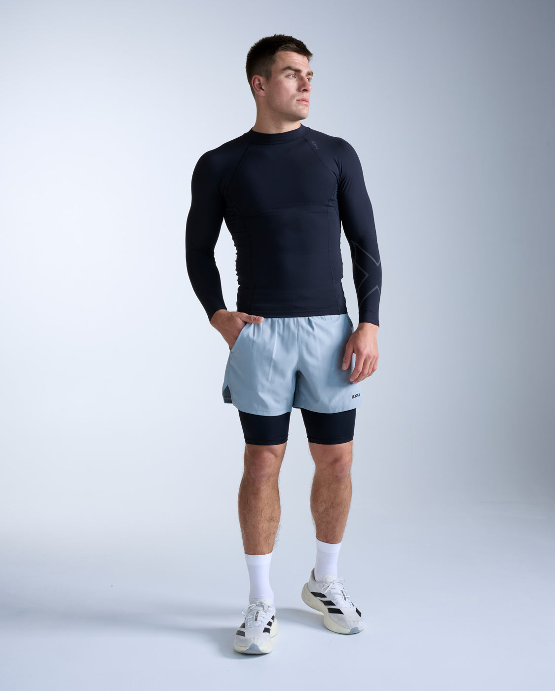 Ignition Compression Long Sleeve, Black/Black Reflective