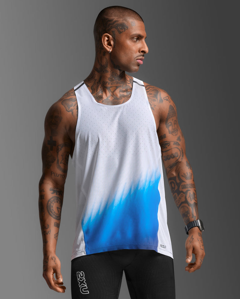 Light Speed React Singlet, Blue Gradient/Black Reflective