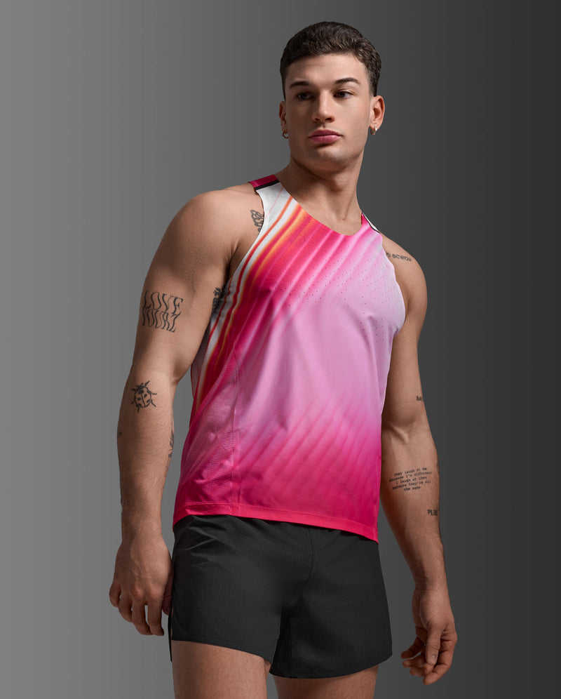 Light Speed React Singlet, Fuchsia Gradient/Black Reflective