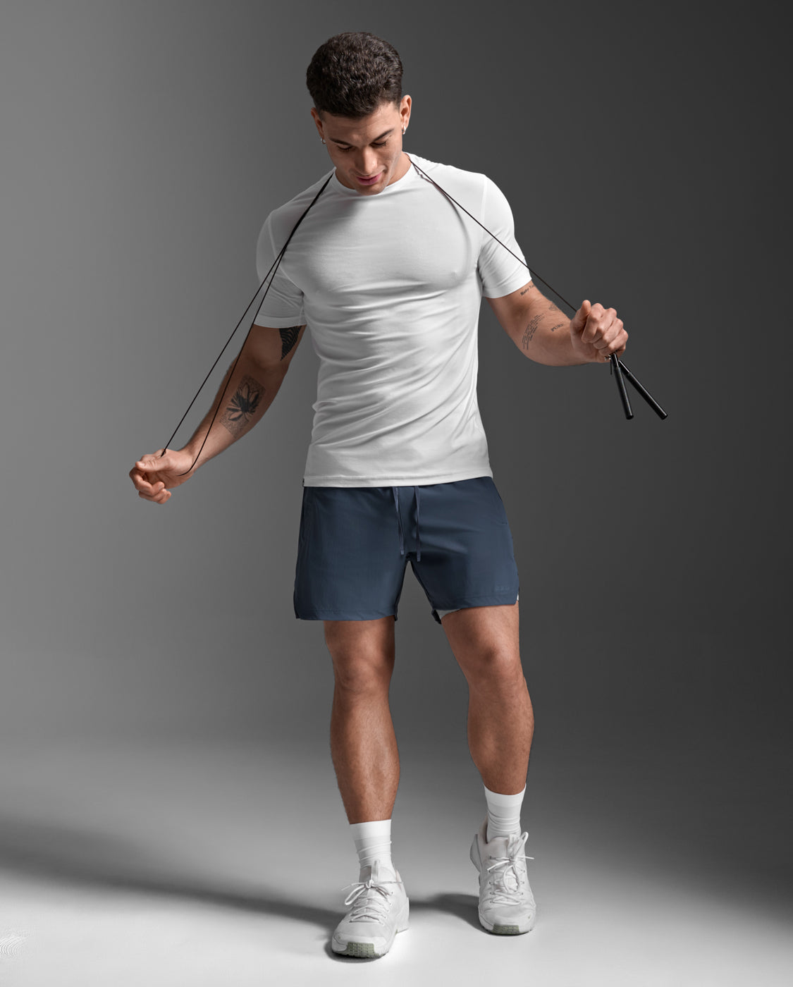 Motion 2-In-1 5 Inch Shorts, Indigo/White