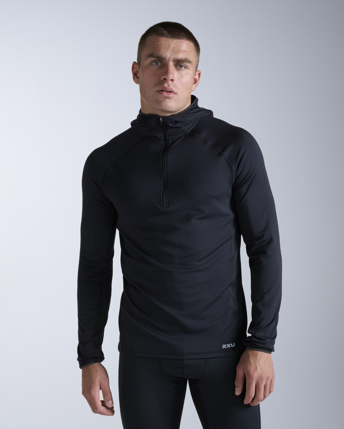 Ignition Grid 1/2 Zip Hoodie, Black/Silver Reflective