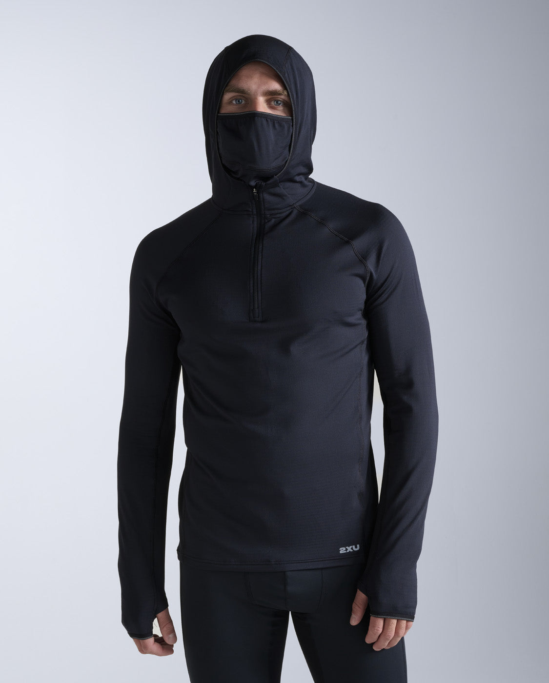 Ignition Grid 1/2 Zip Hoodie, Black/Silver Reflective