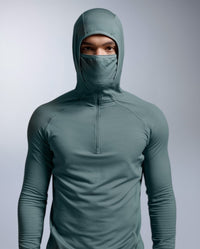 Ignition Grid 1/2 Zip Hoodie, Olive Leaf/Black Reflective