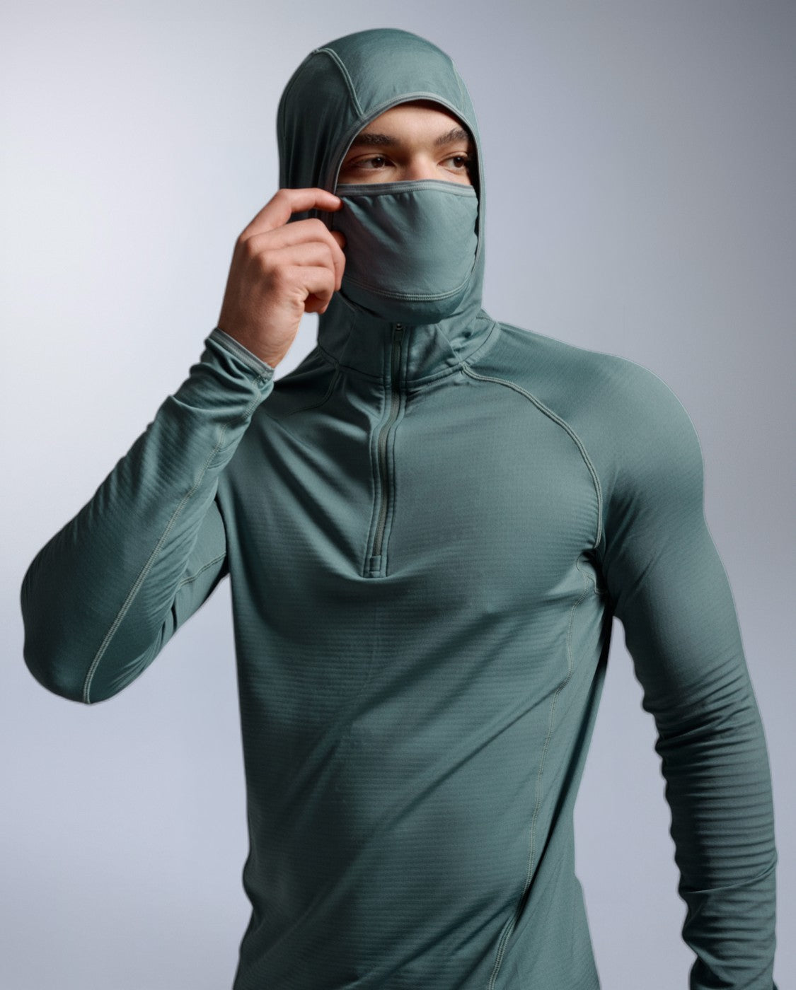 Ignition Grid 1/2 Zip Hoodie, Olive Leaf/Black Reflective
