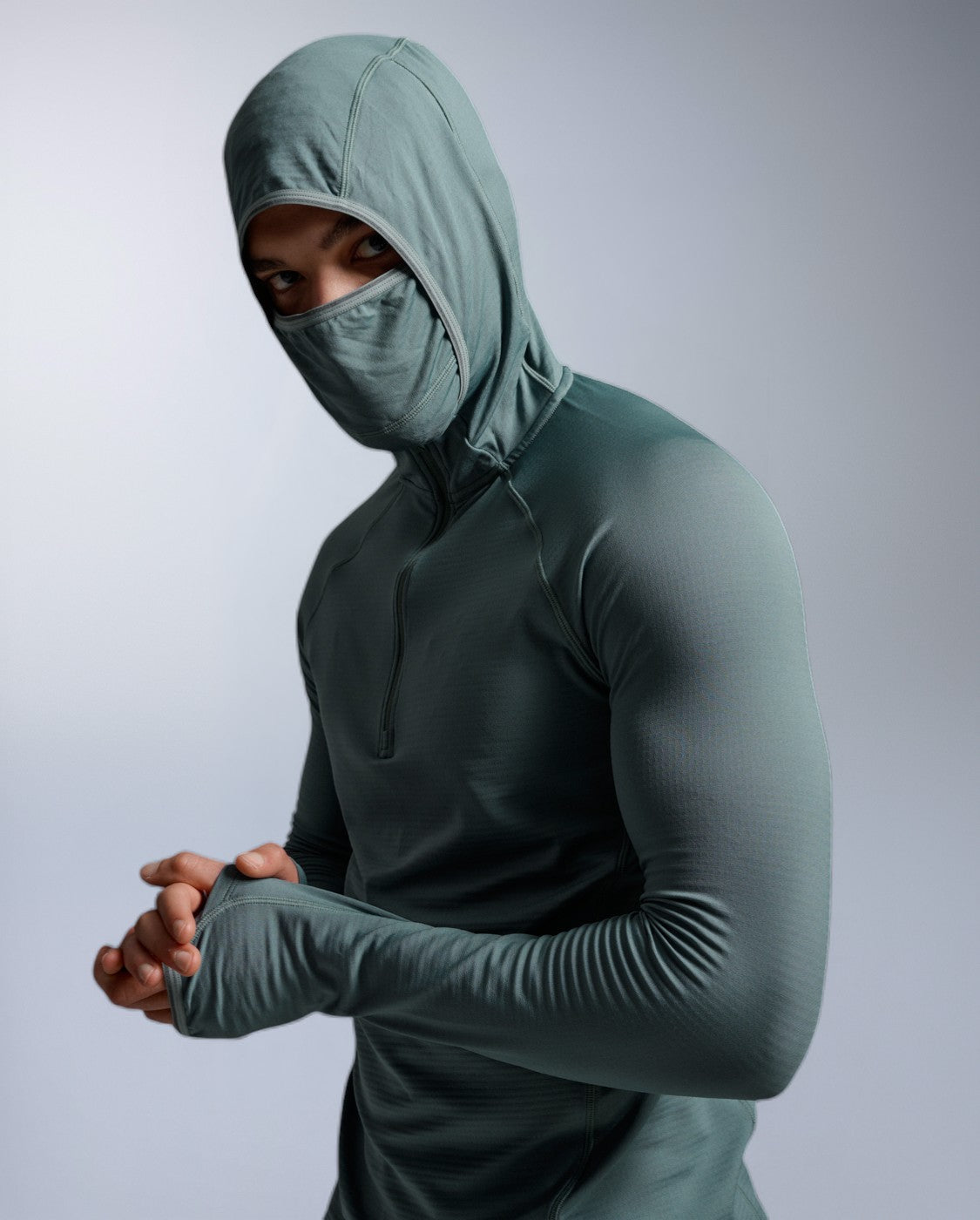 Ignition Grid 1/2 Zip Hoodie, Olive Leaf/Black Reflective