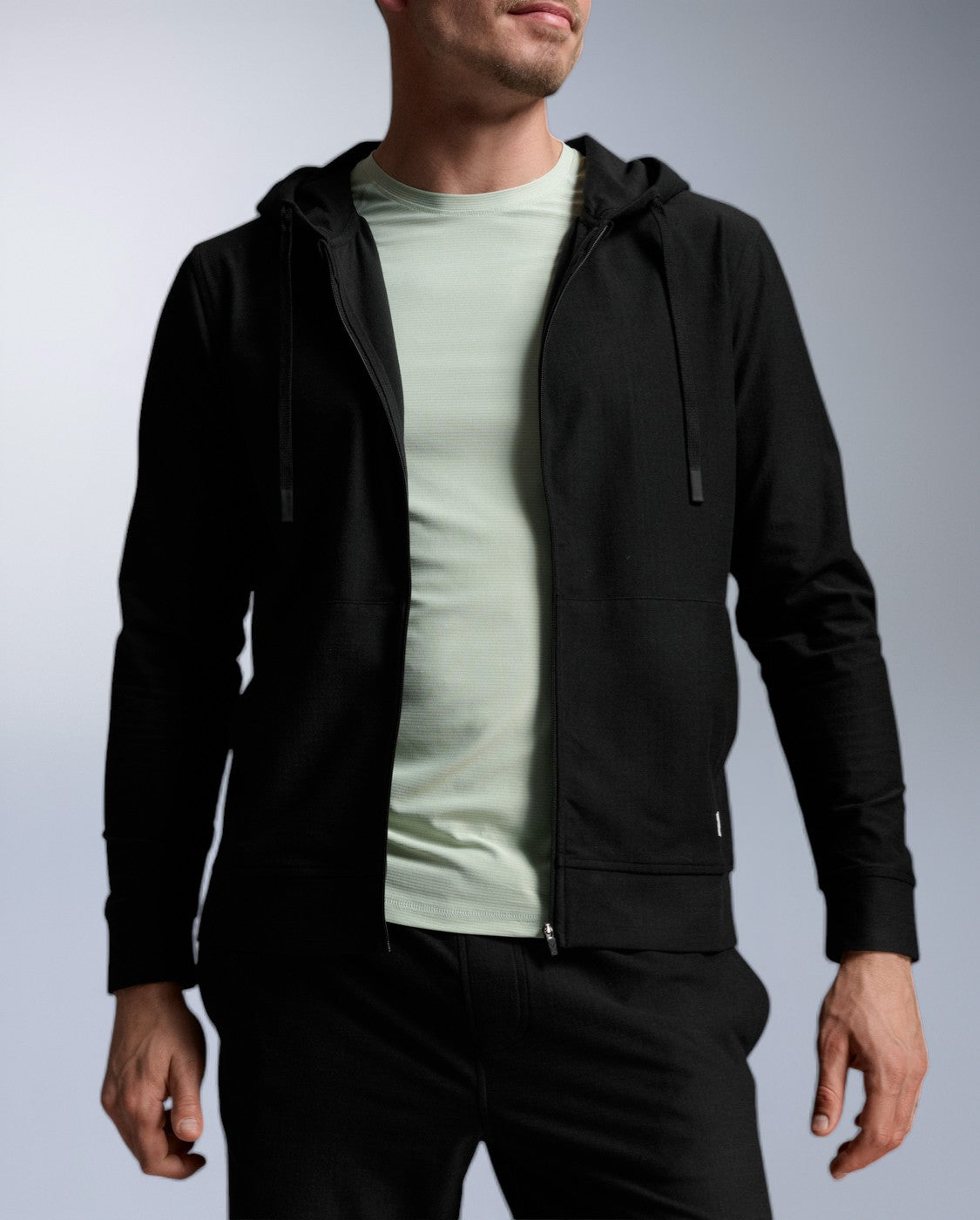 Signature Zip Through Hoodie, Black/Black