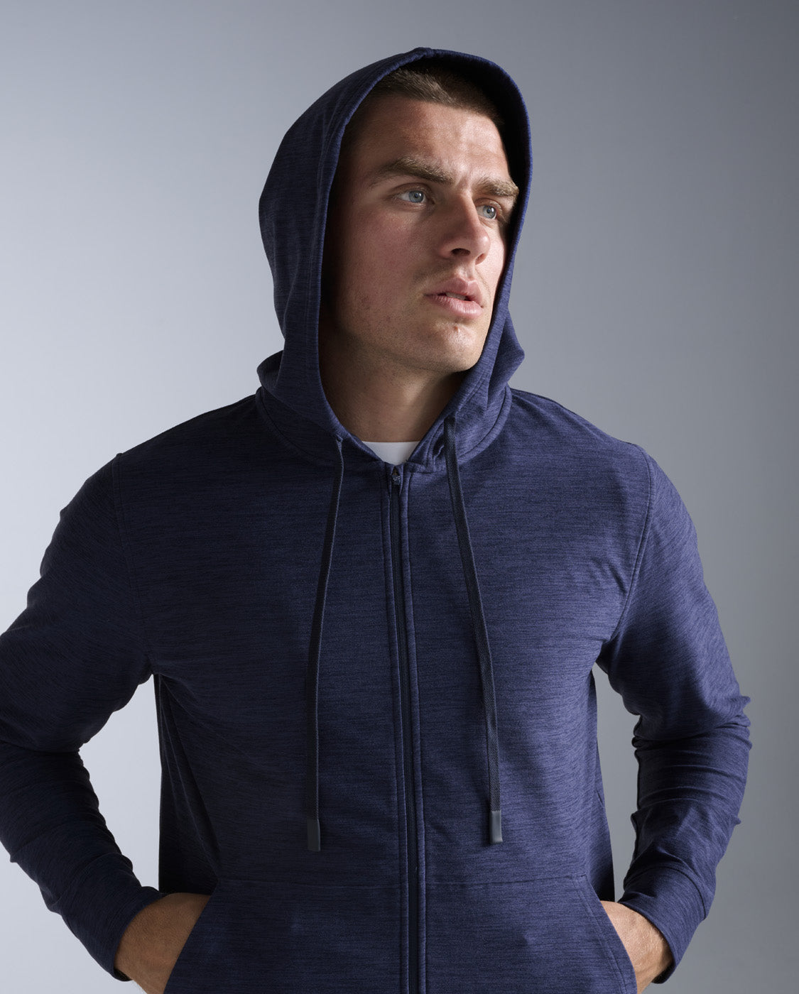 Signature Zip Through Hoodie, Midnight/Midnight
