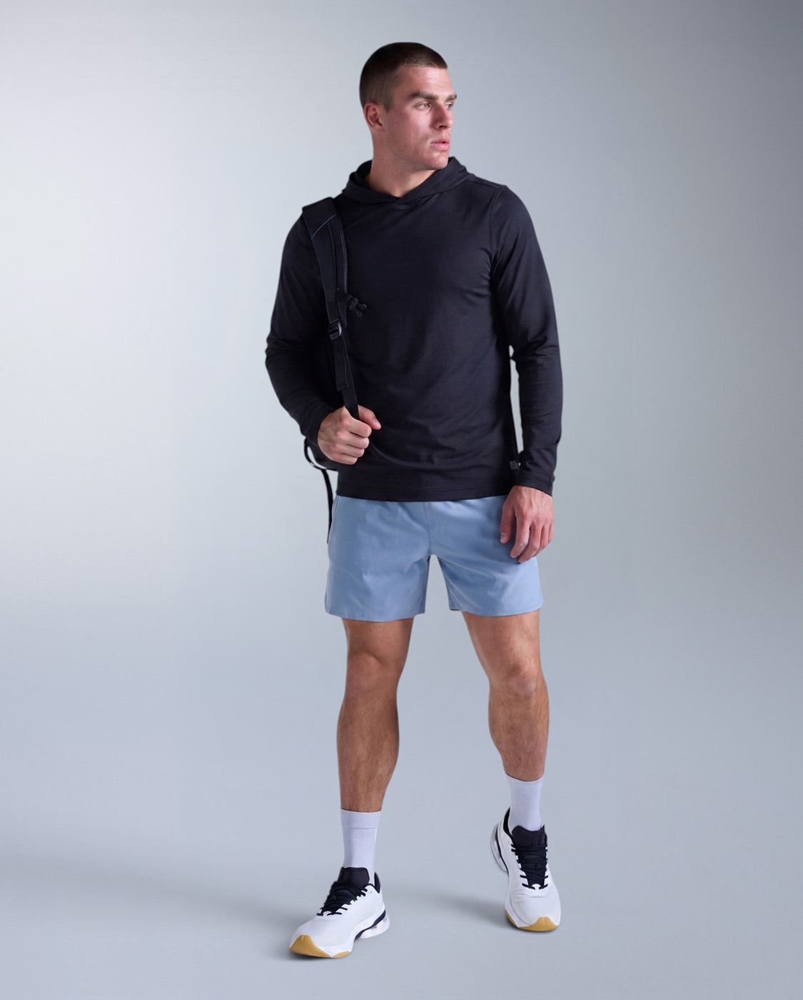 Motion Long Sleeve Hoodie, Black/Black