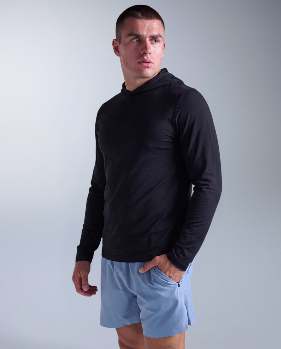 Motion Long Sleeve Hoodie, Black/Black