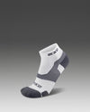 VECTR LIGHT CUSHION 1/4 CREW SOCKS - WHITE/GREY