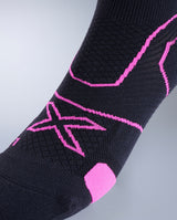 Vectr Cushion Crew Socks, Black/Fuchsia