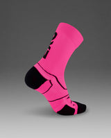 Vectr Cushion Crew Socks, Fuchsia/Black