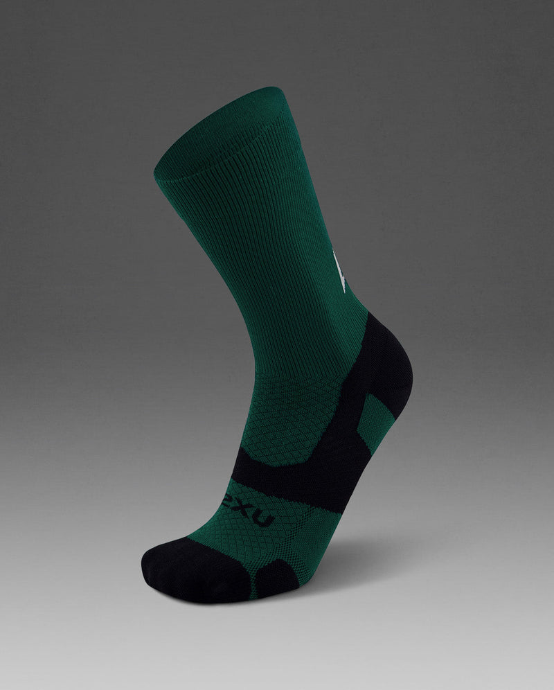 Vectr Light Cushion Crew Socks, Dark Moss/White