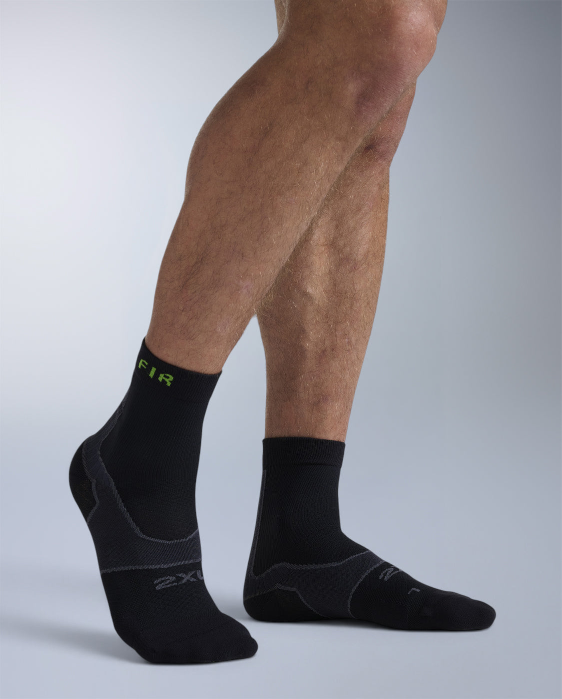 Recovery Achilles Crew Socks with FIR, Grey/Black