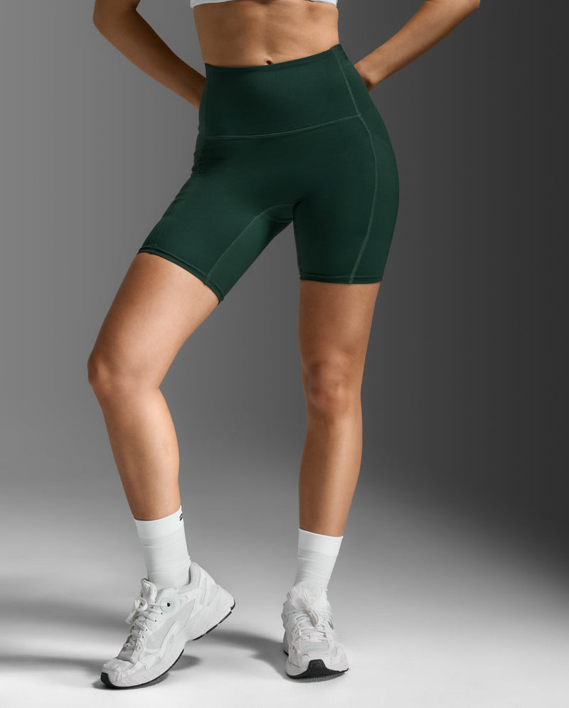Form Stash Hi-Rise Bike Shorts, Ever Green/Ever Green