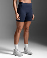 Form Stash Hi-Rise Compression 6 Inch Shorts, Midnight/Midnight1