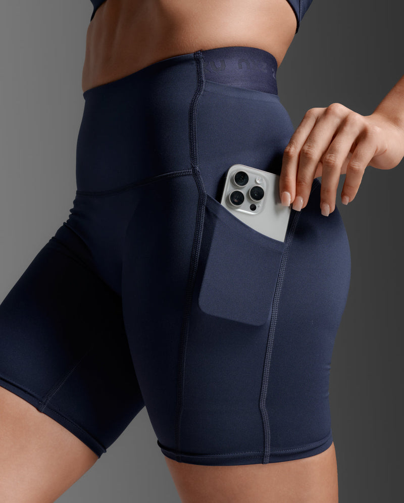 Form Stash Hi-Rise Compression 6 Inch Shorts, Midnight/Midnight1