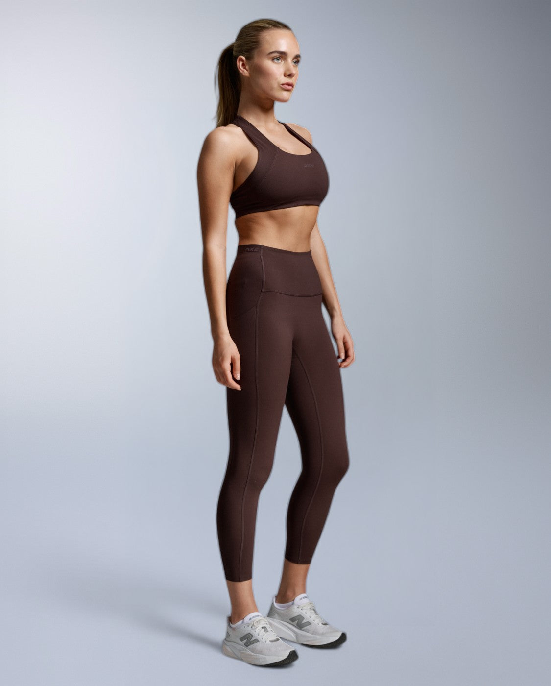Form Stash Hi-Rise Compression 7/8 Tights, Bark/Bark