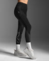 Aero Mesh Hi-Rise Compression Tights - Black/Silver Reflective