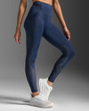 Aero Mesh Hi-Rise Compression Tights - MIDNIGHT/MIDNIGHT REFLECTIVE