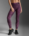 Aero Mesh Hi-Rise Compression Tights - SCATTER PORT/HYPER VIOLET REFLECTIVE