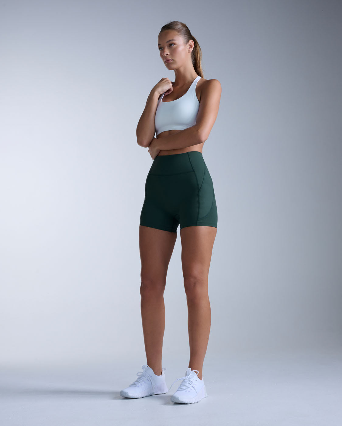 Flex Hi-Rise Compression 4 Inch Short, Ever Green/Ever Green
