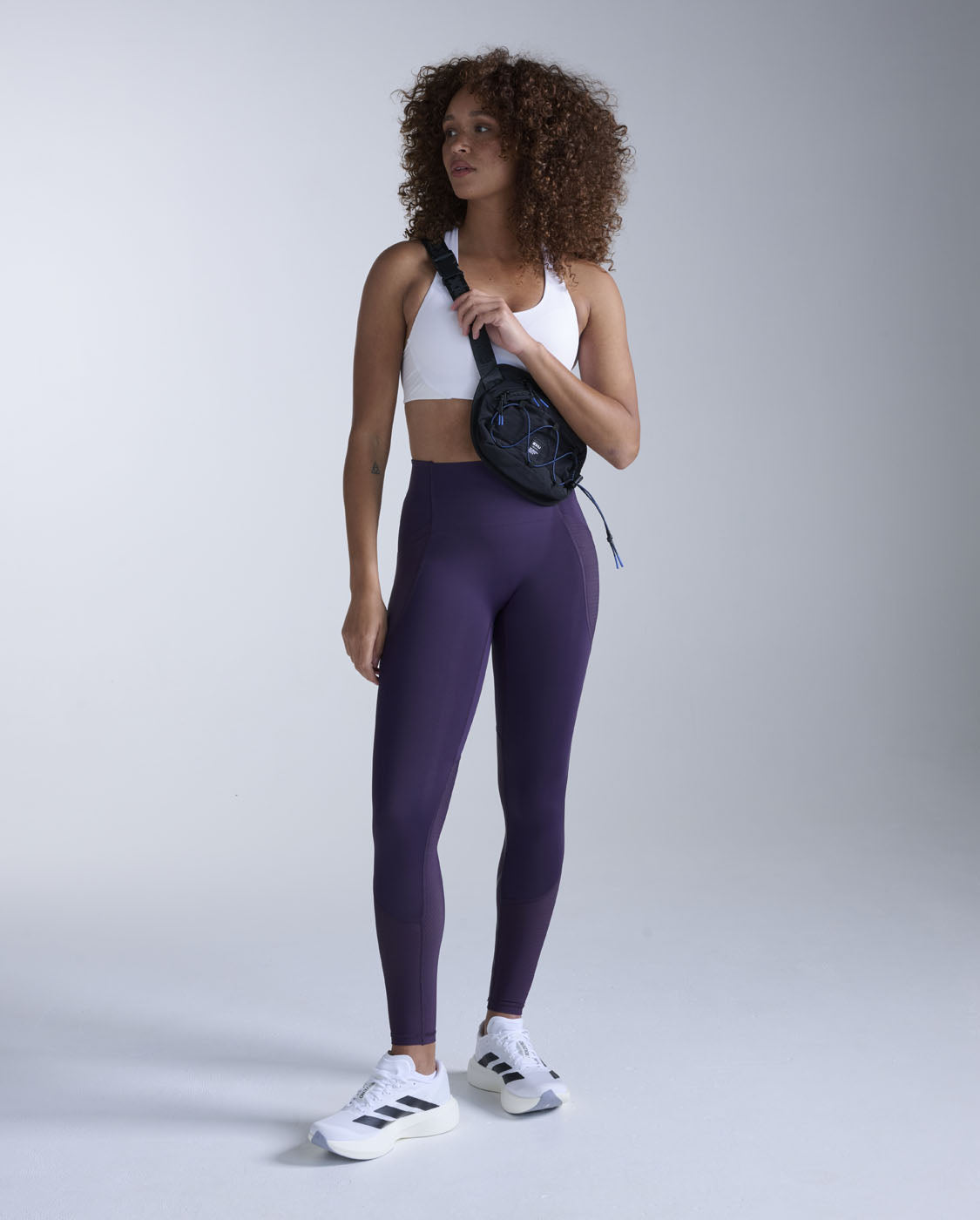 Aero Mesh Hi-Rise Compression Tights, Velvet Purple/Purple Reflective