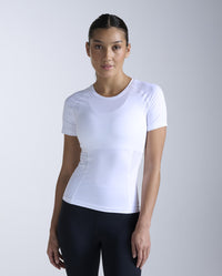 Core Compression Short Sleeve, White/White