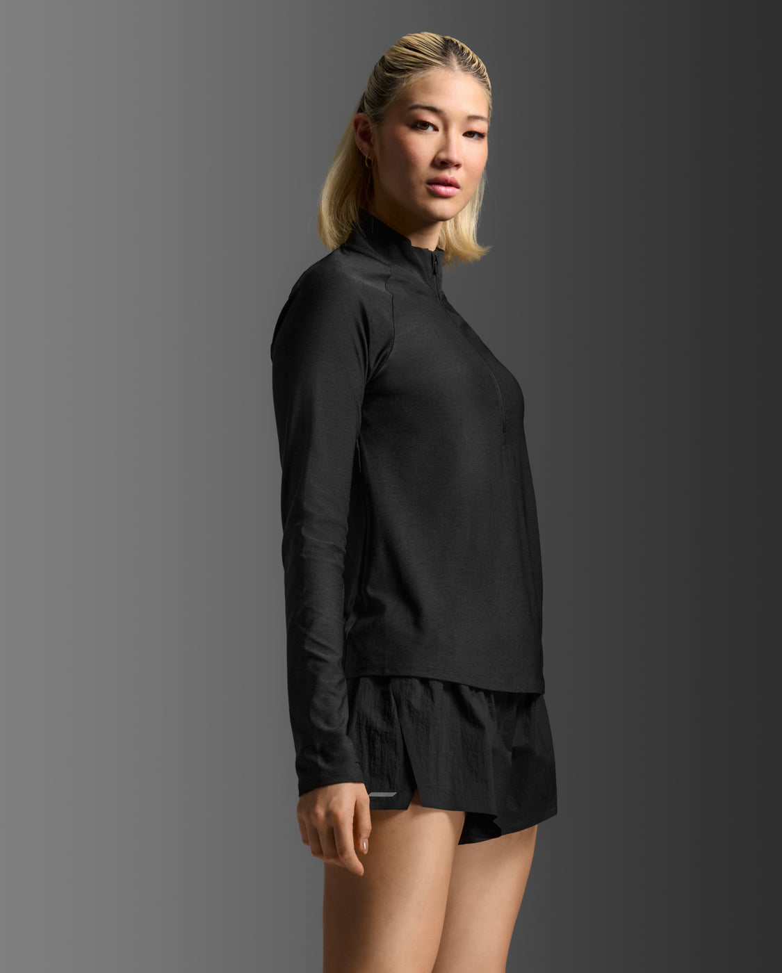 Aero 1/2 Zip, Black/Silver Reflective