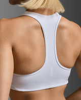 Form Racerback Medium Impact Bra, White/White