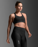 Light Speed High Impact Bra, Black/Silver Reflective