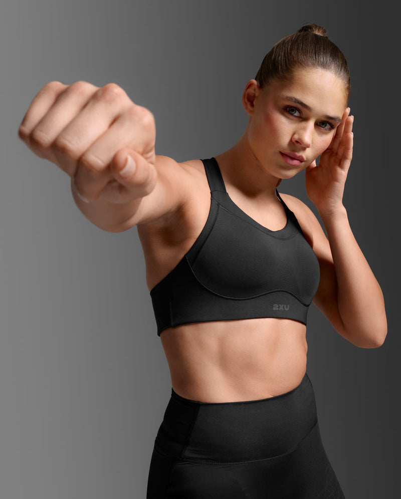 Light Speed High Impact Bra, Black/Silver Reflective