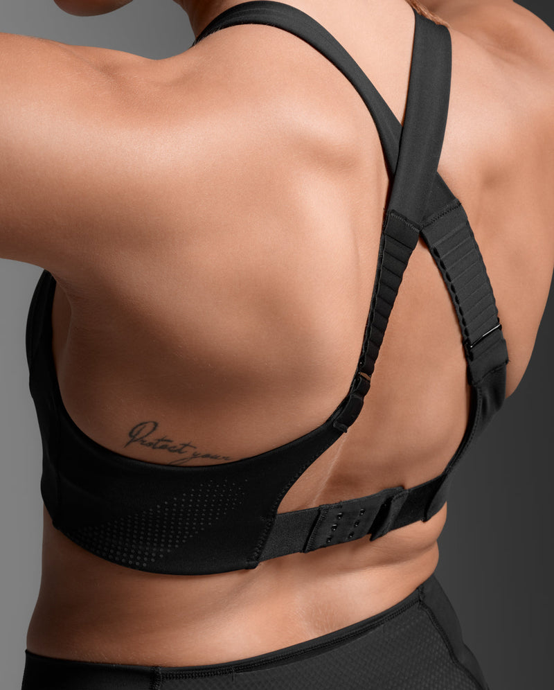 Light Speed High Impact Bra, Black/Silver Reflective