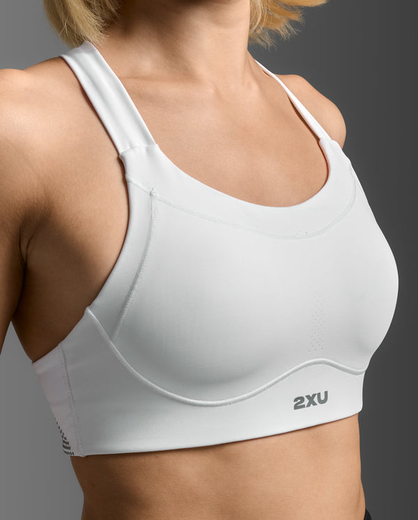 Light Speed High Impact Bra, White/Silver Reflective