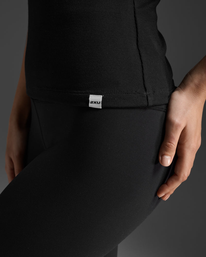 Fluid Modal Ribbed Tank, Black/White